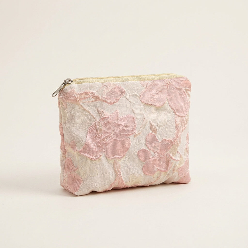 Pochette Maquillage Imprimé Floral Bleu Pastel — BelleTrousse