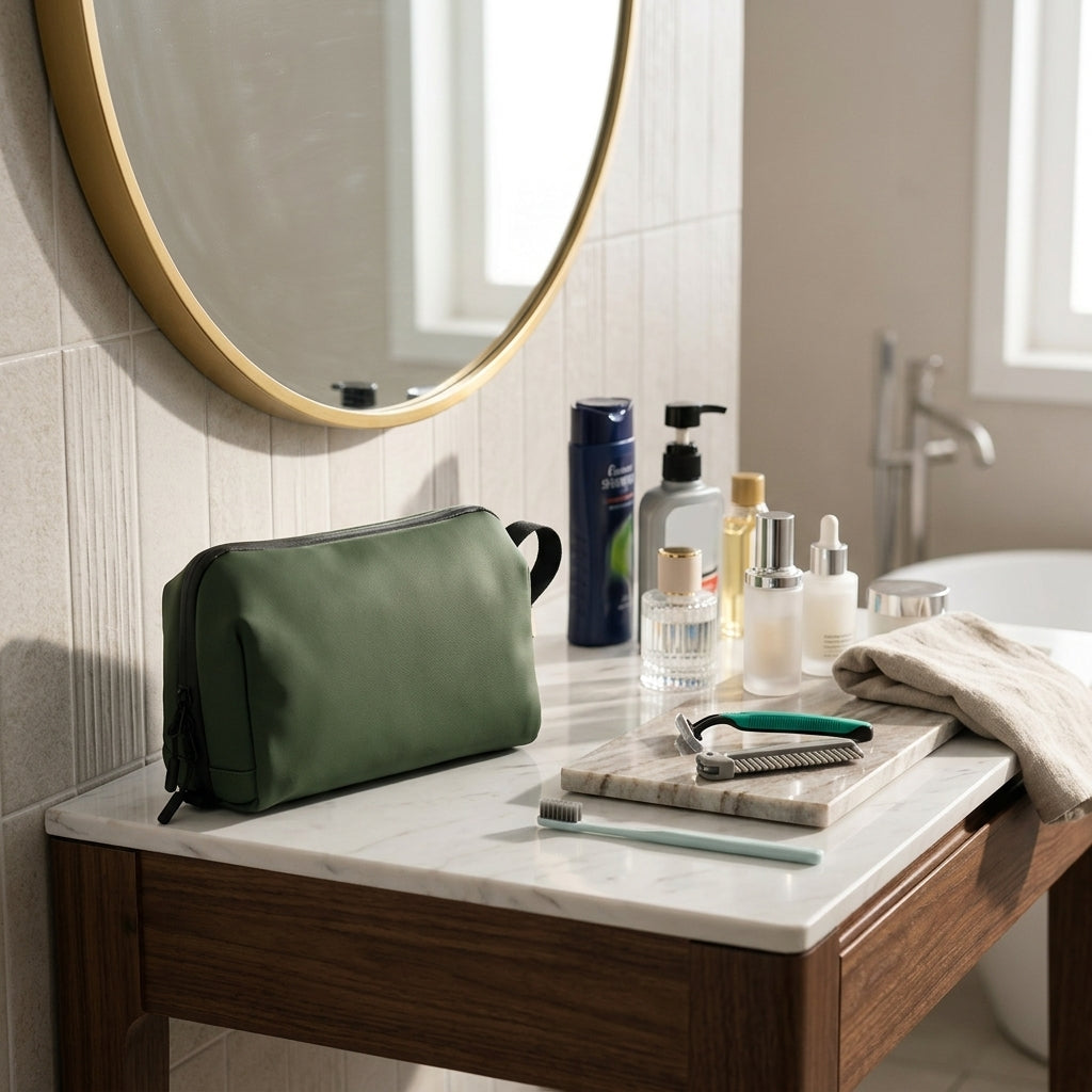 Vanity de Voyage Nylon Vert Kaki — BelleTrousse