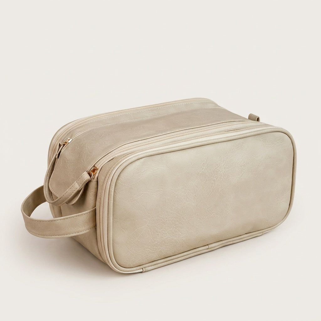 Vanity de Voyage Cuir Vegan Beige — BelleTrousse