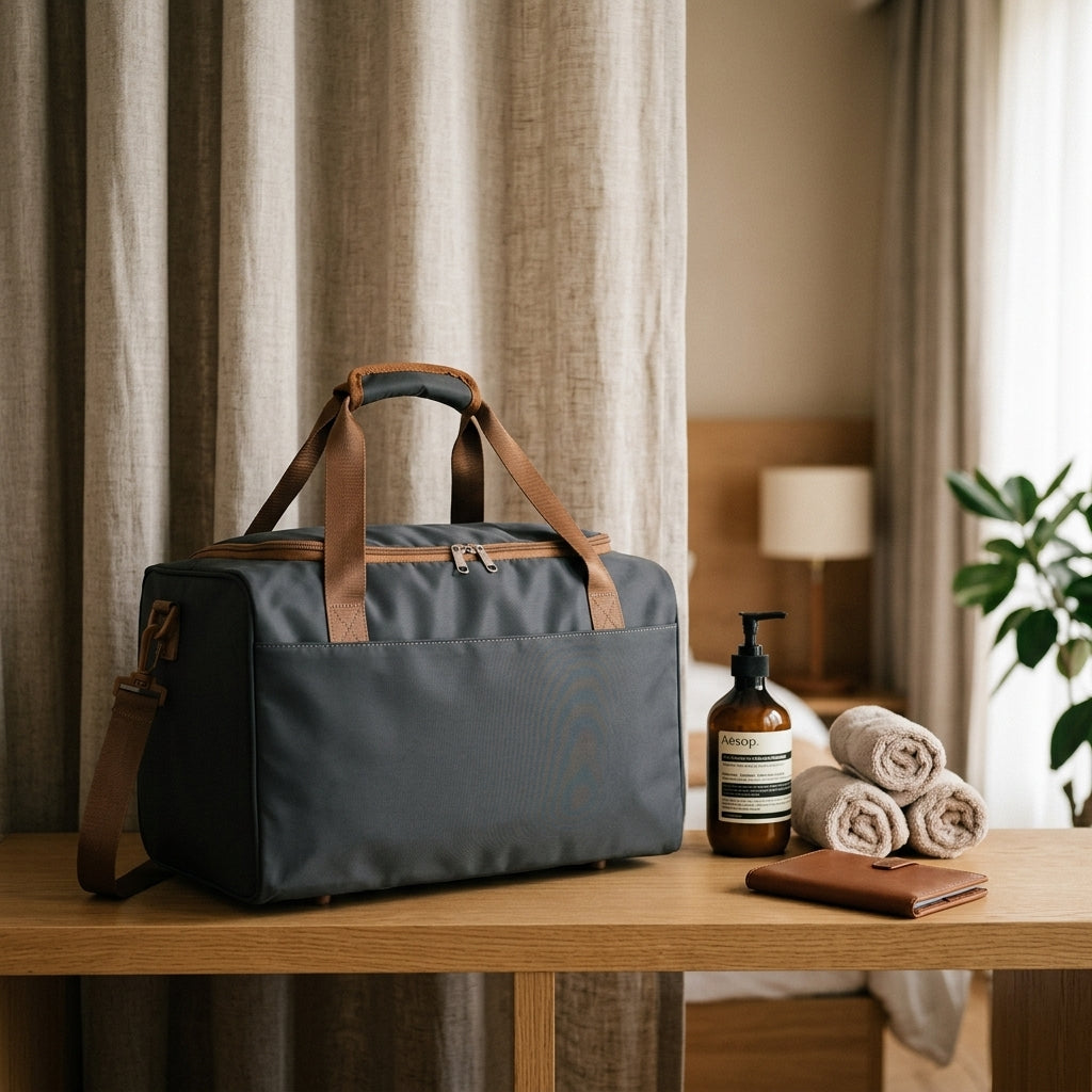 Kono 40x30x20cm Under-seat travel bag, hand luggage 20 L, space-saving for Ryanair & EasyJet, gray/brown