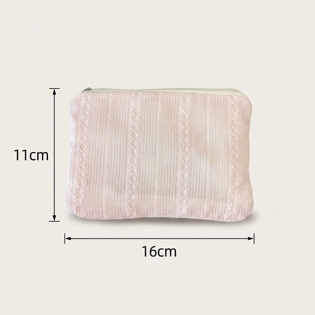 Pochette Maquillage Tricot Ivoire — BelleTrousse