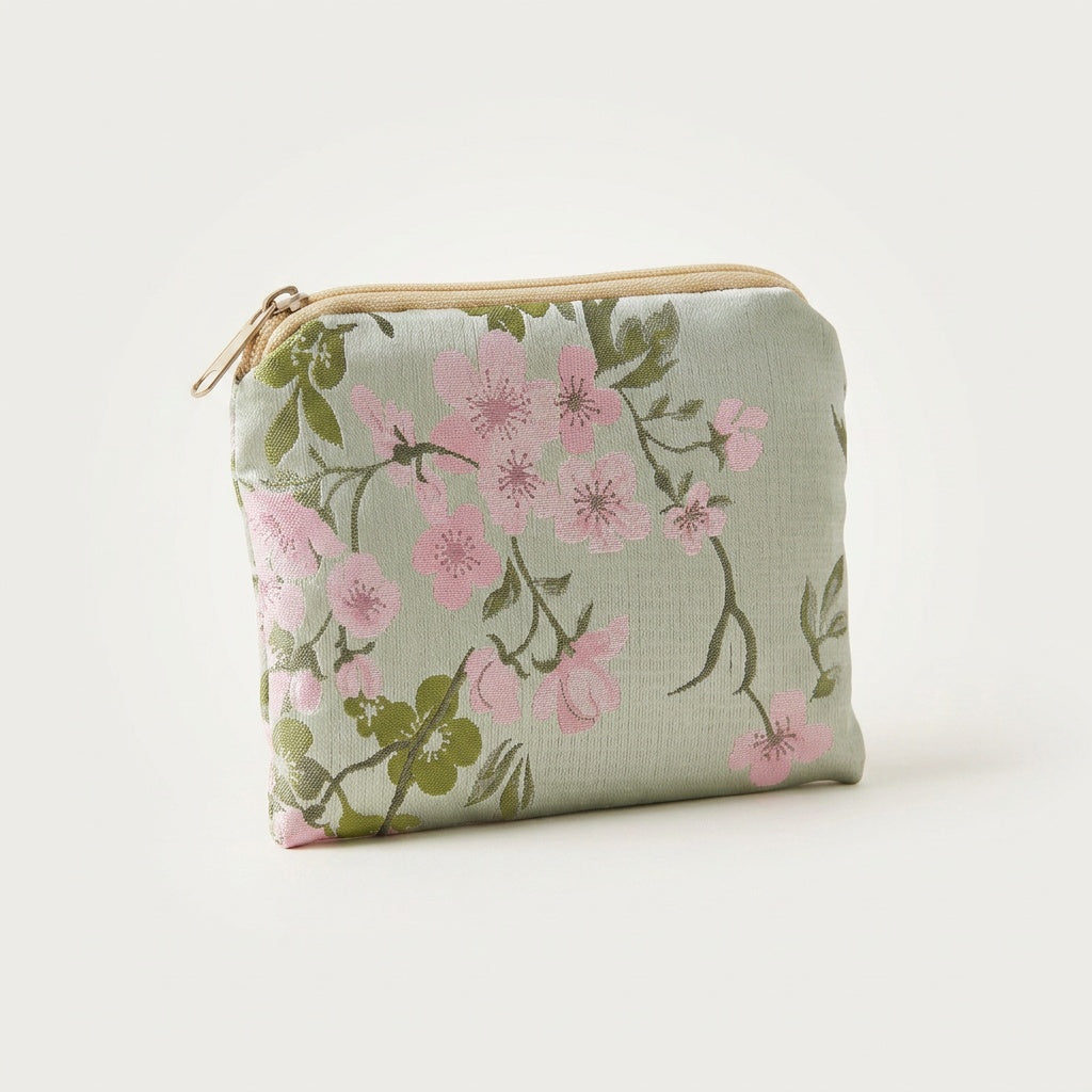 Pochette Maquillage Imprimé Floral Bleu Pastel — BelleTrousse