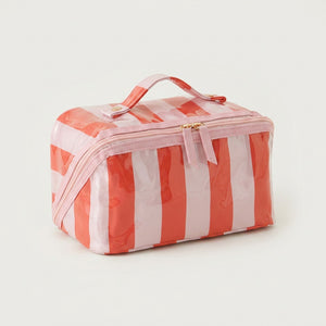 Vanity de Voyage Rayures Rose Corail — BelleTrousse