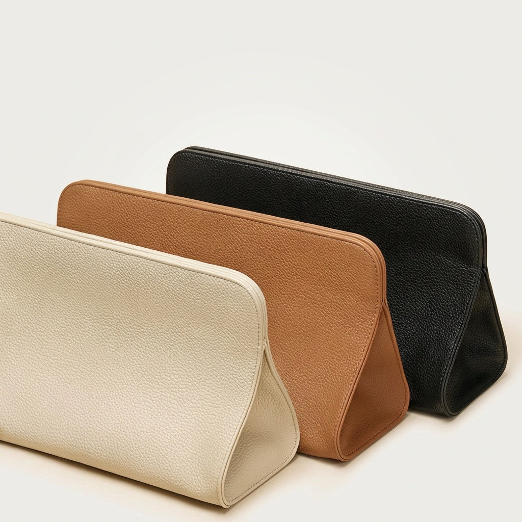 Trousse de Maquillage Cuir Grainé — BelleTrousse