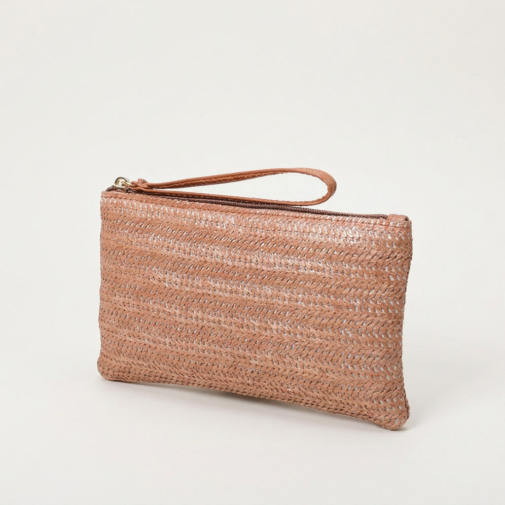 Pochette Tendance Paille Tressée Ivoire — BelleTrousse