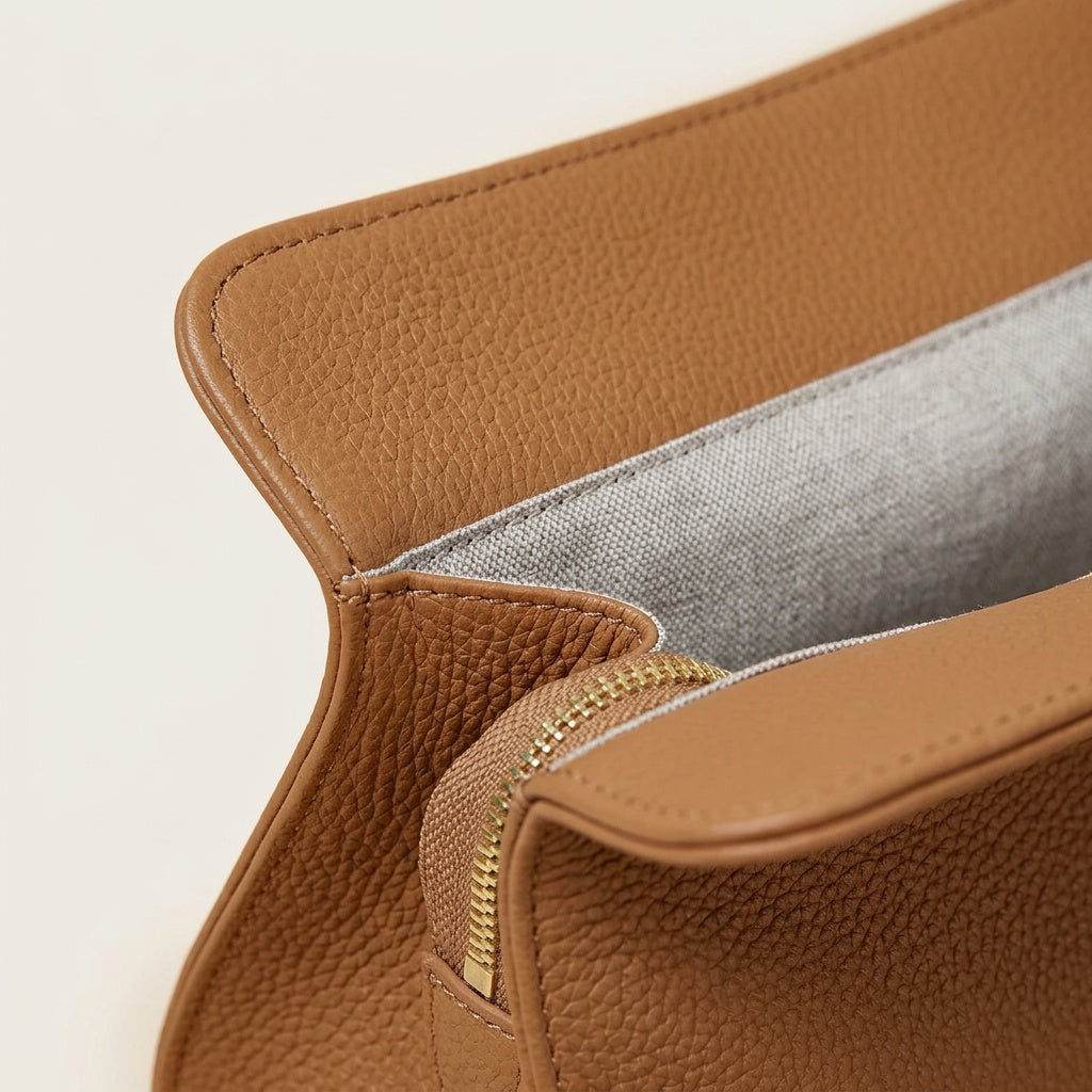 Trousse de Maquillage Cuir Grainé — BelleTrousse