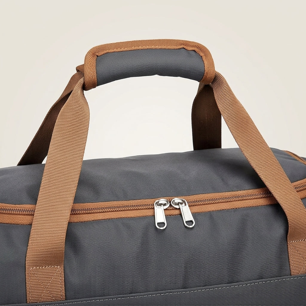 Kono 40x30x20cm Under-seat travel bag, hand luggage 20 L, space-saving for Ryanair & EasyJet, gray/brown