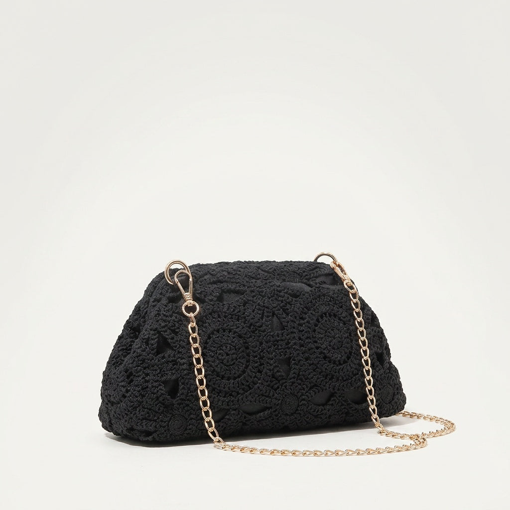 Pochette Tendance Crochet Doré Chaîne — BelleTrousse