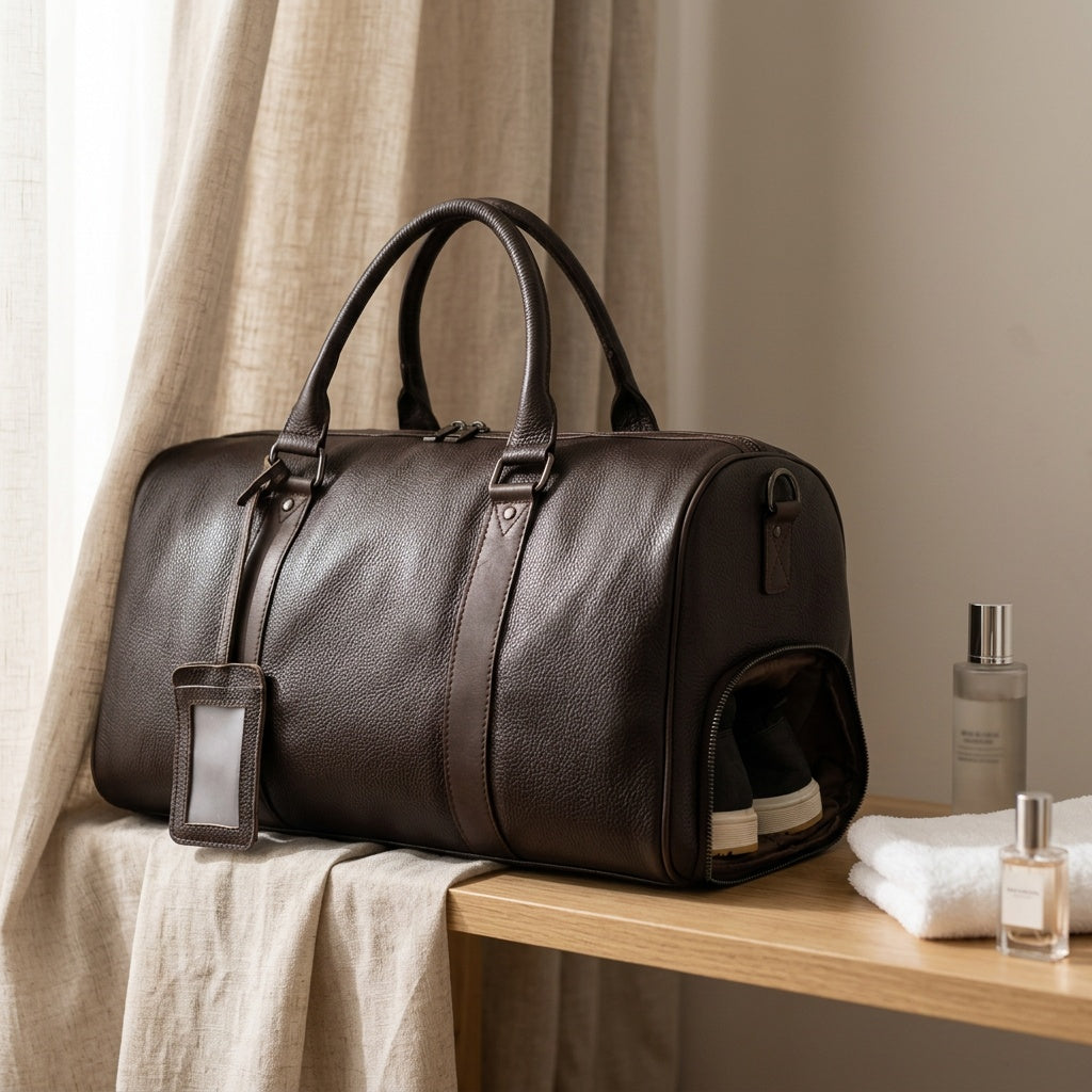 Sac de Voyage Cuir Vegan Noir XL — BelleTrousse
