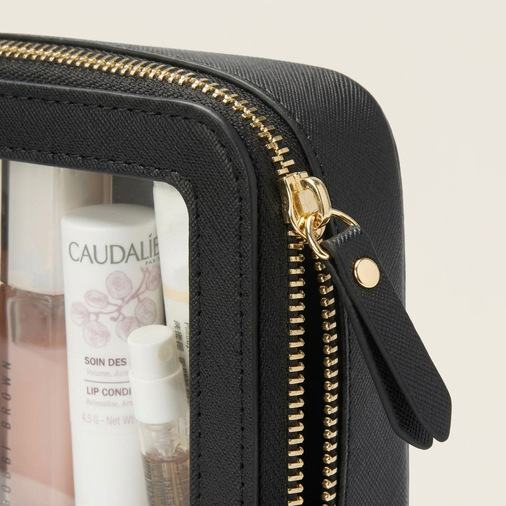 Organisateur Transparent Cuir Blanc Doré — BelleTrousse