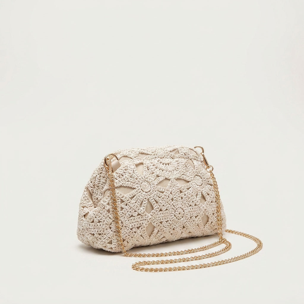 Pochette Tendance Crochet Doré Chaîne — BelleTrousse