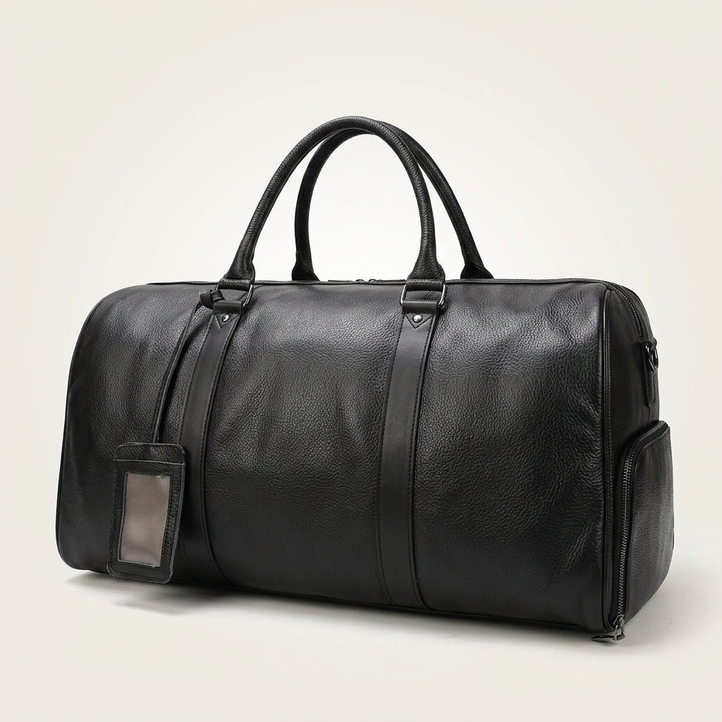 Sac de Voyage Cuir Vegan Noir XL — BelleTrousse