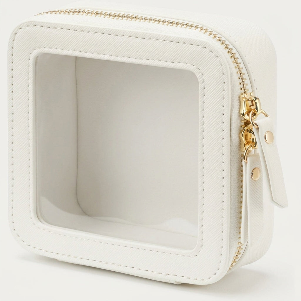 Organisateur Transparent Cuir Blanc Doré — BelleTrousse