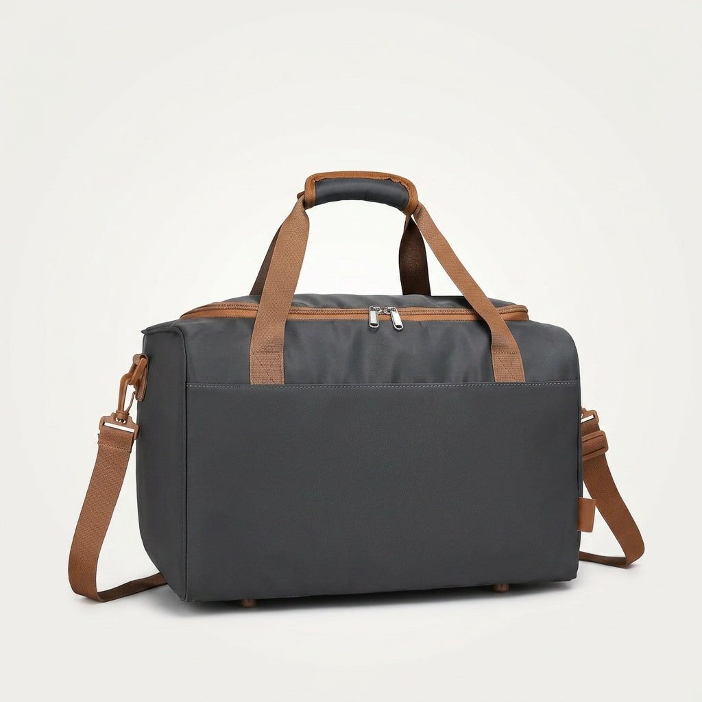 Kono 40x30x20cm Under-seat travel bag, hand luggage 20 L, space-saving for Ryanair & EasyJet, gray/brown