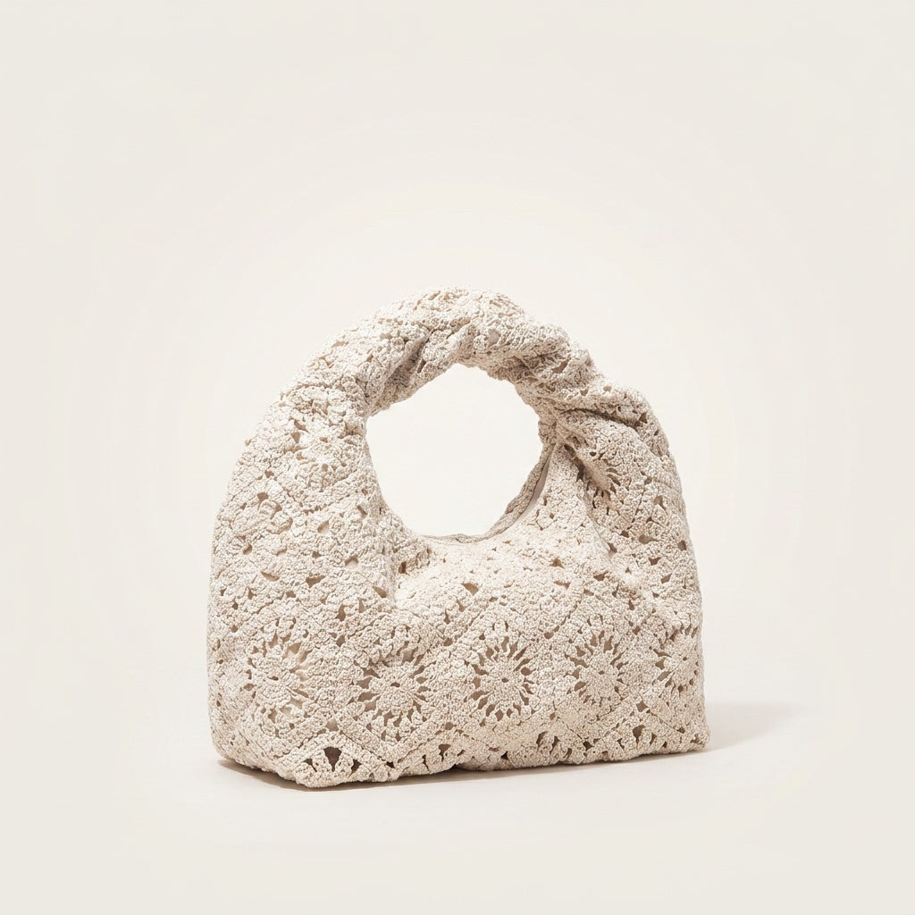Sac Tendance Crochet Floral Ivoire — BelleTrousse