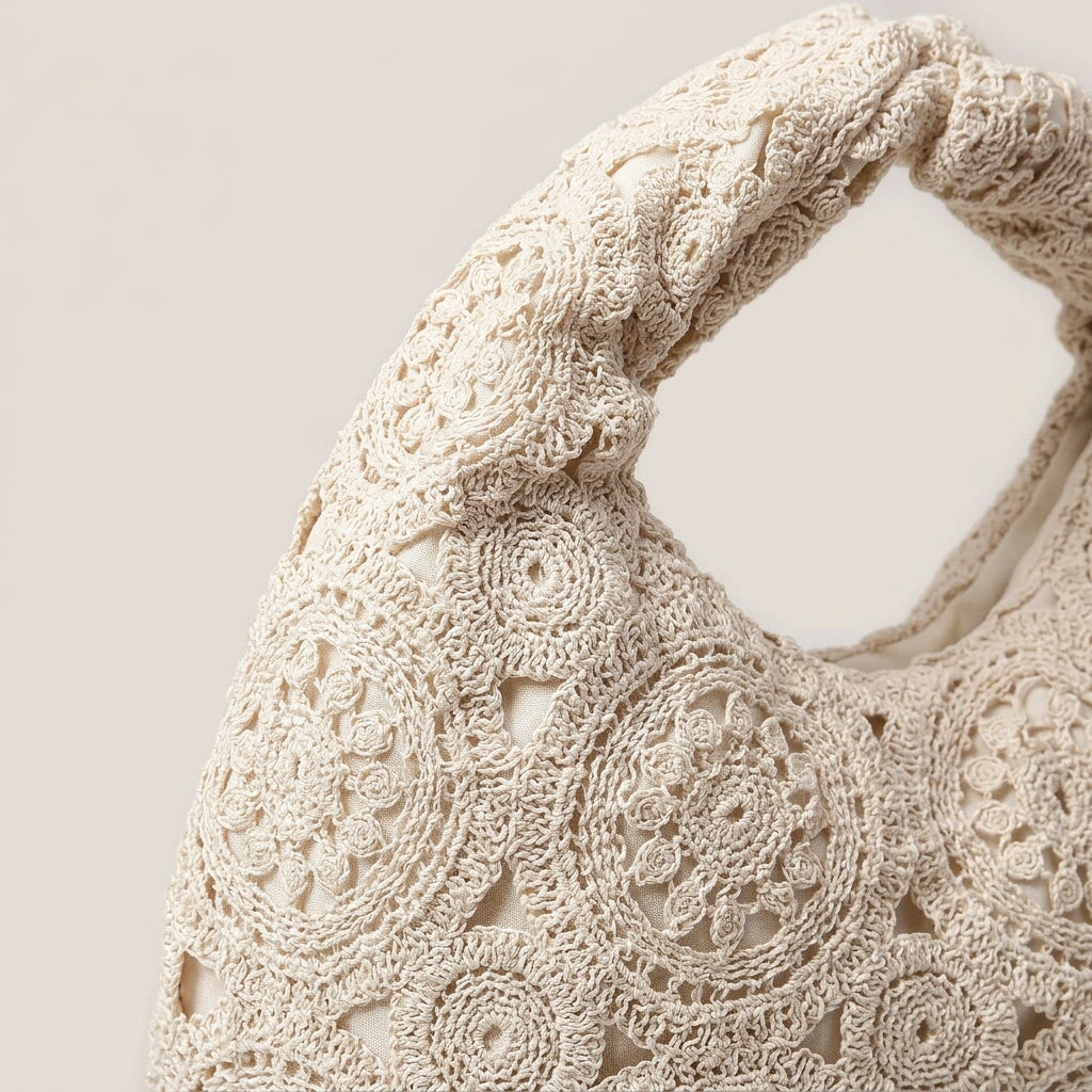 Sac Tendance Crochet Floral Ivoire — BelleTrousse