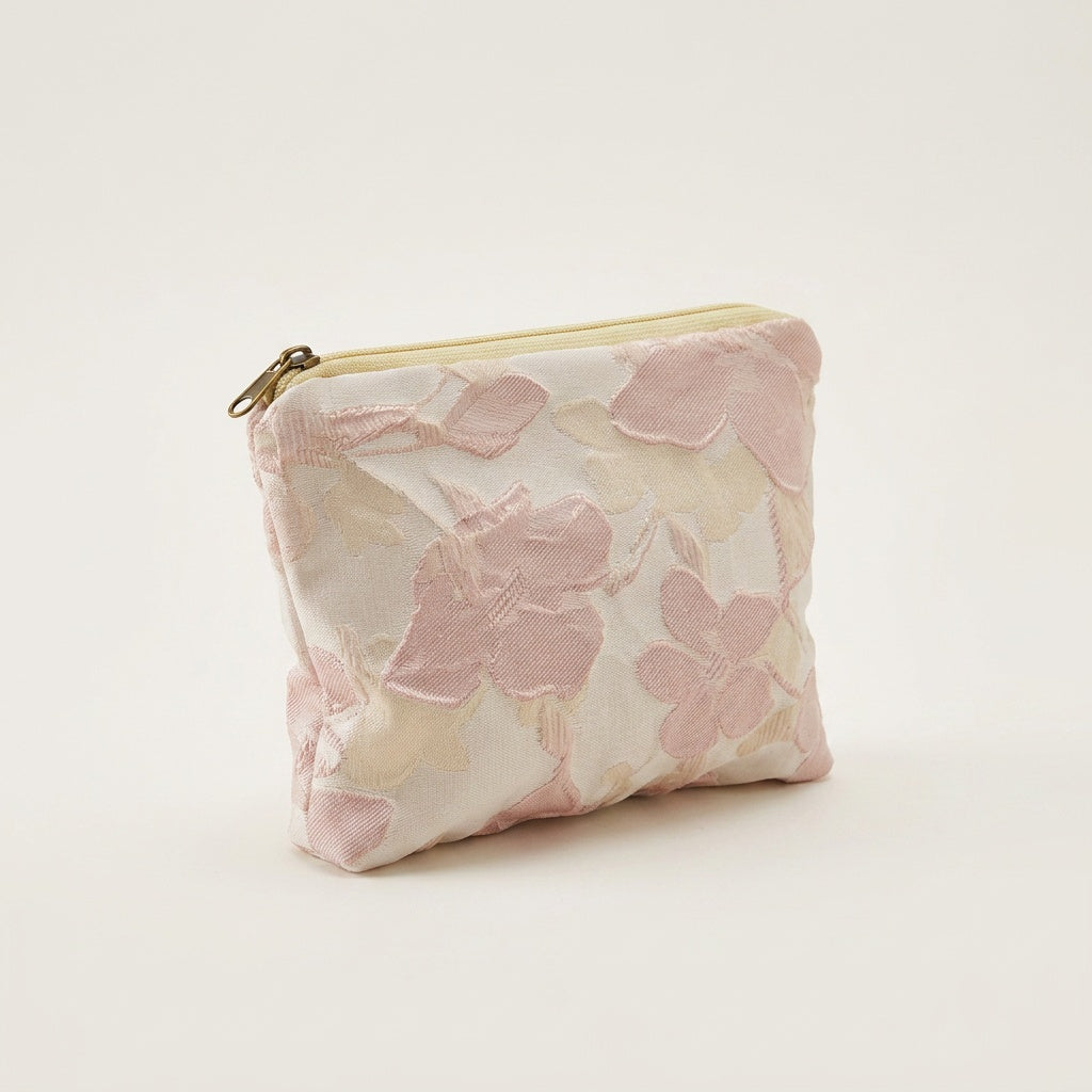 Pochette Maquillage Imprimé Floral Bleu Pastel — BelleTrousse