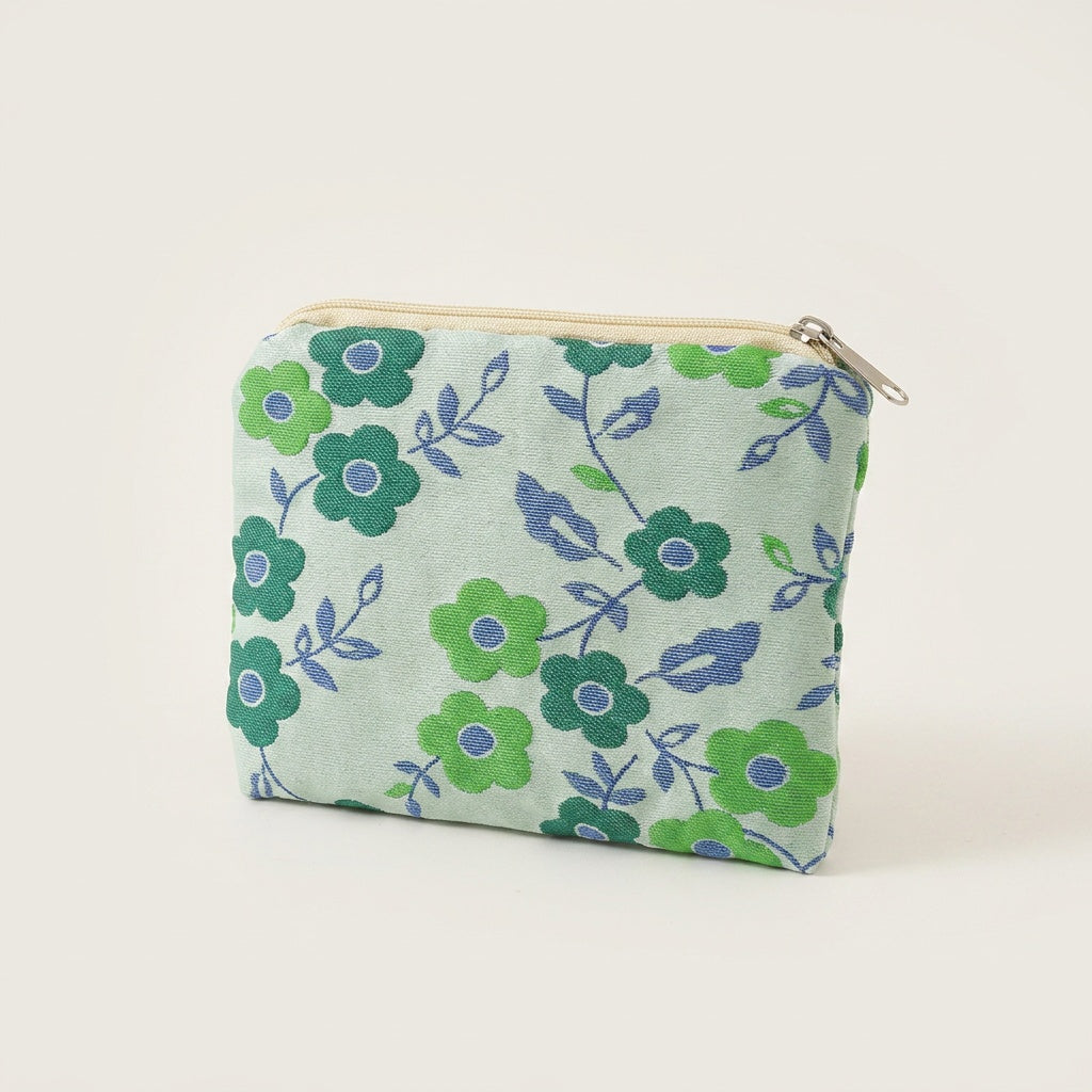 Pochette Maquillage Imprimé Floral Bleu Pastel — BelleTrousse