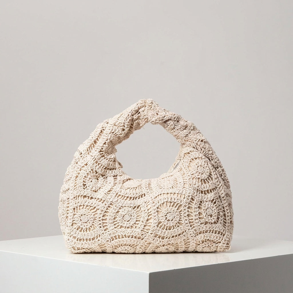 Sac Tendance Crochet Floral Ivoire — BelleTrousse
