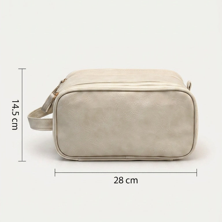 Vanity de Voyage Cuir Vegan Beige — BelleTrousse