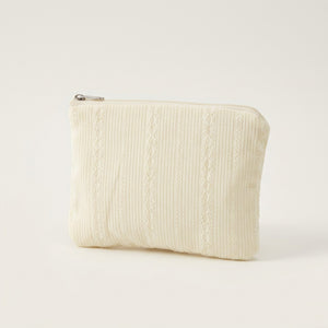 Pochette Maquillage Tricot Ivoire — BelleTrousse