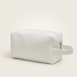 Trousse de Toilette Tissé Blanc Nacré — BelleTrousse