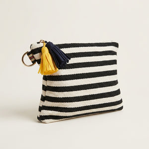 Trousse de Maquillage Rayures Jaune Soleil — BelleTrousse