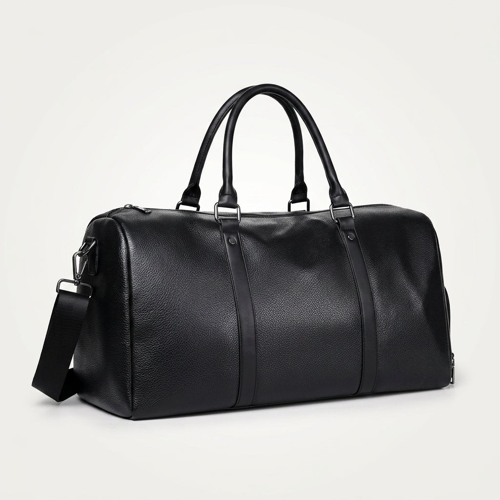 Retro New Short Trip Bag Large Capacity Sports Motorcycle Training Pu Waterproof Leisure Fitness Bag