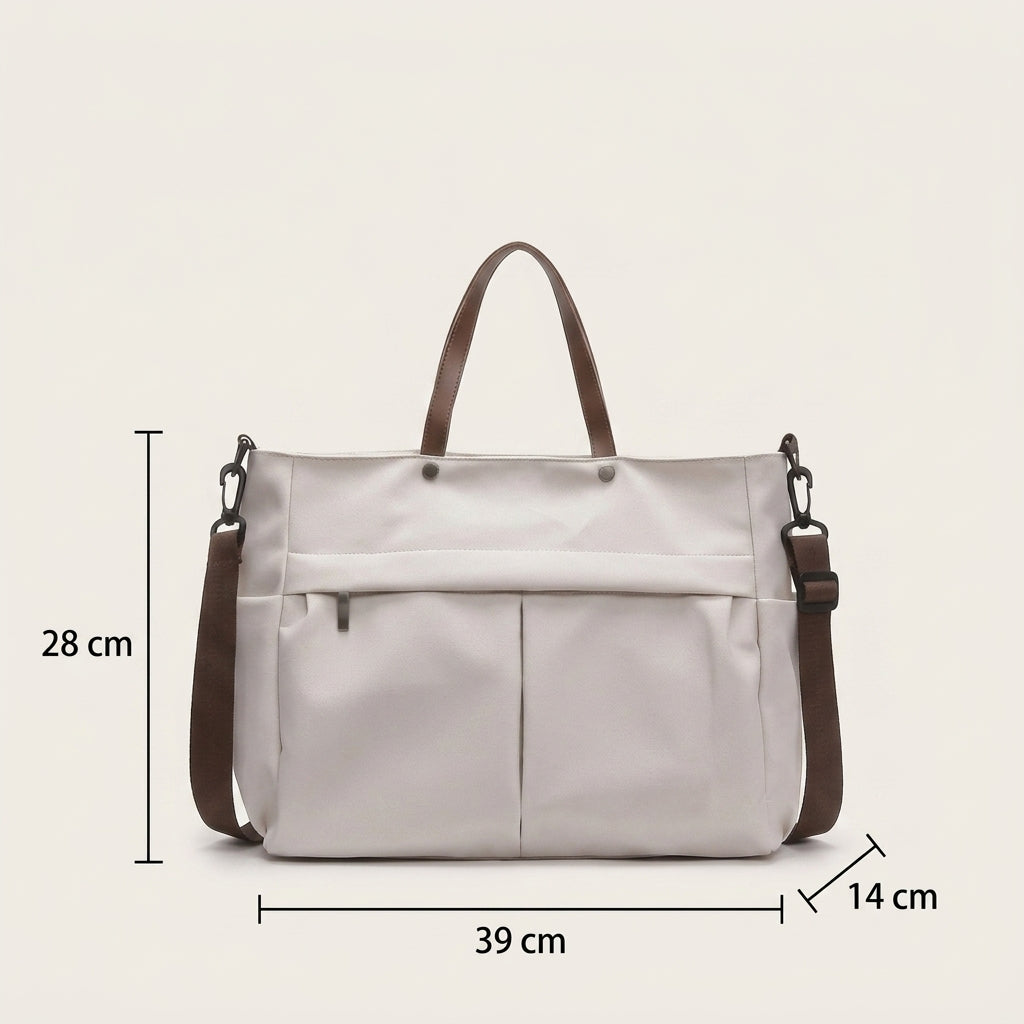 Stylish Nylon Handbag Multiple Pocket Large Capacity Women's Tote Bag Lightweight Casual Shoulder Bag Daily Commuter Shopping