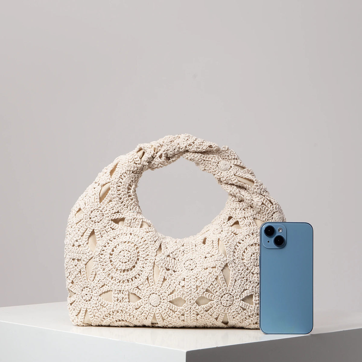 Sac Tendance Crochet Floral Ivoire — BelleTrousse