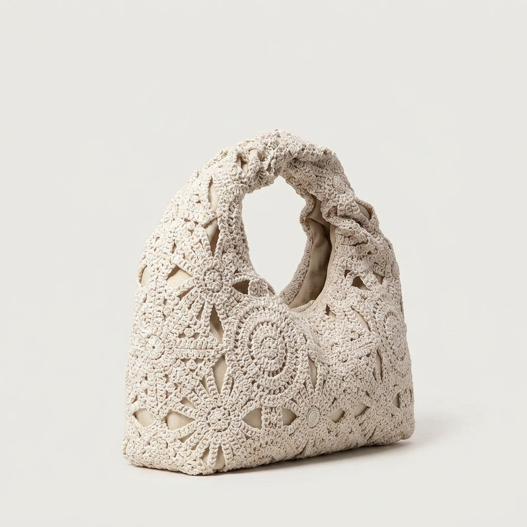 Sac Tendance Crochet Floral Ivoire — BelleTrousse