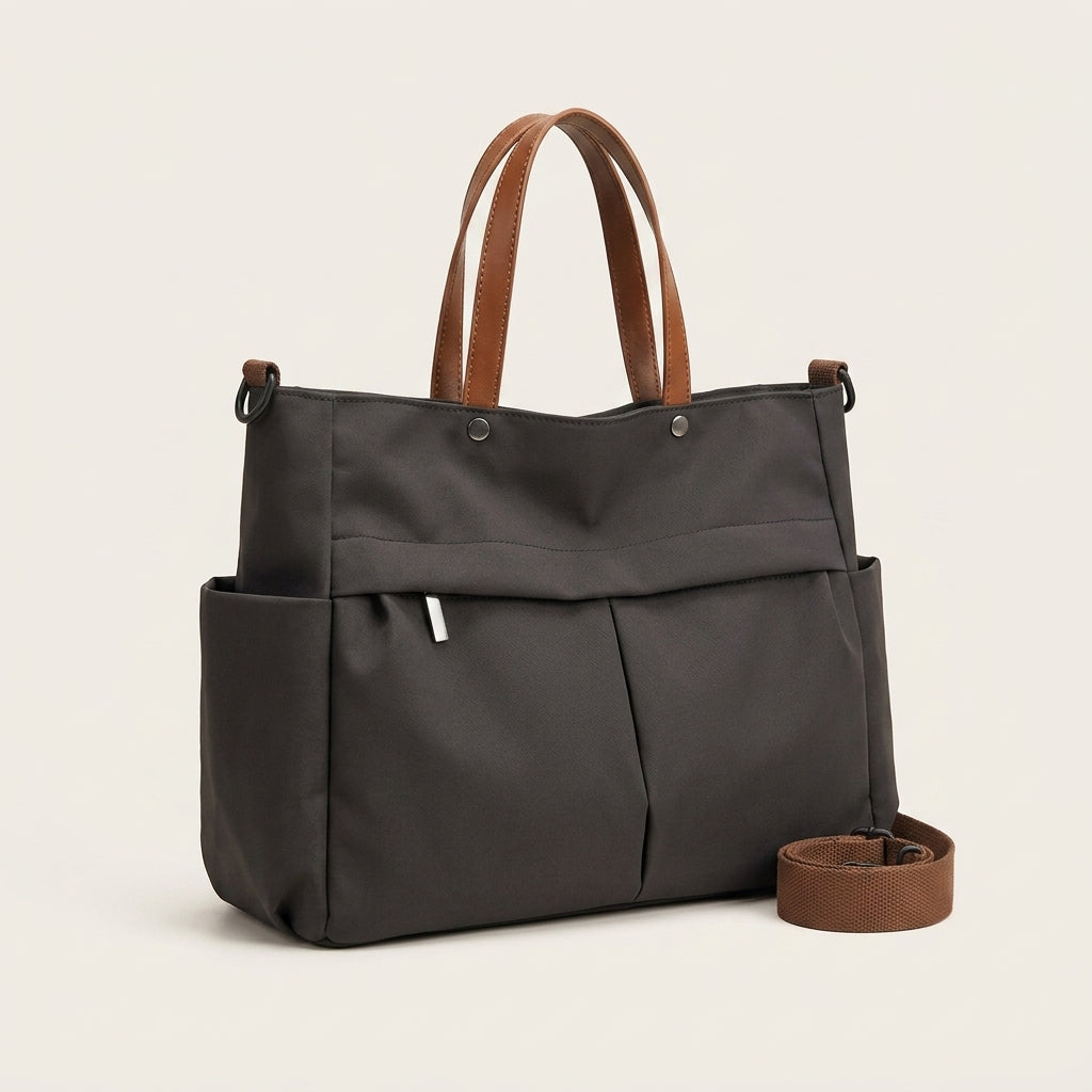 Stylish Nylon Handbag Multiple Pocket Large Capacity Women's Tote Bag Lightweight Casual Shoulder Bag Daily Commuter Shopping
