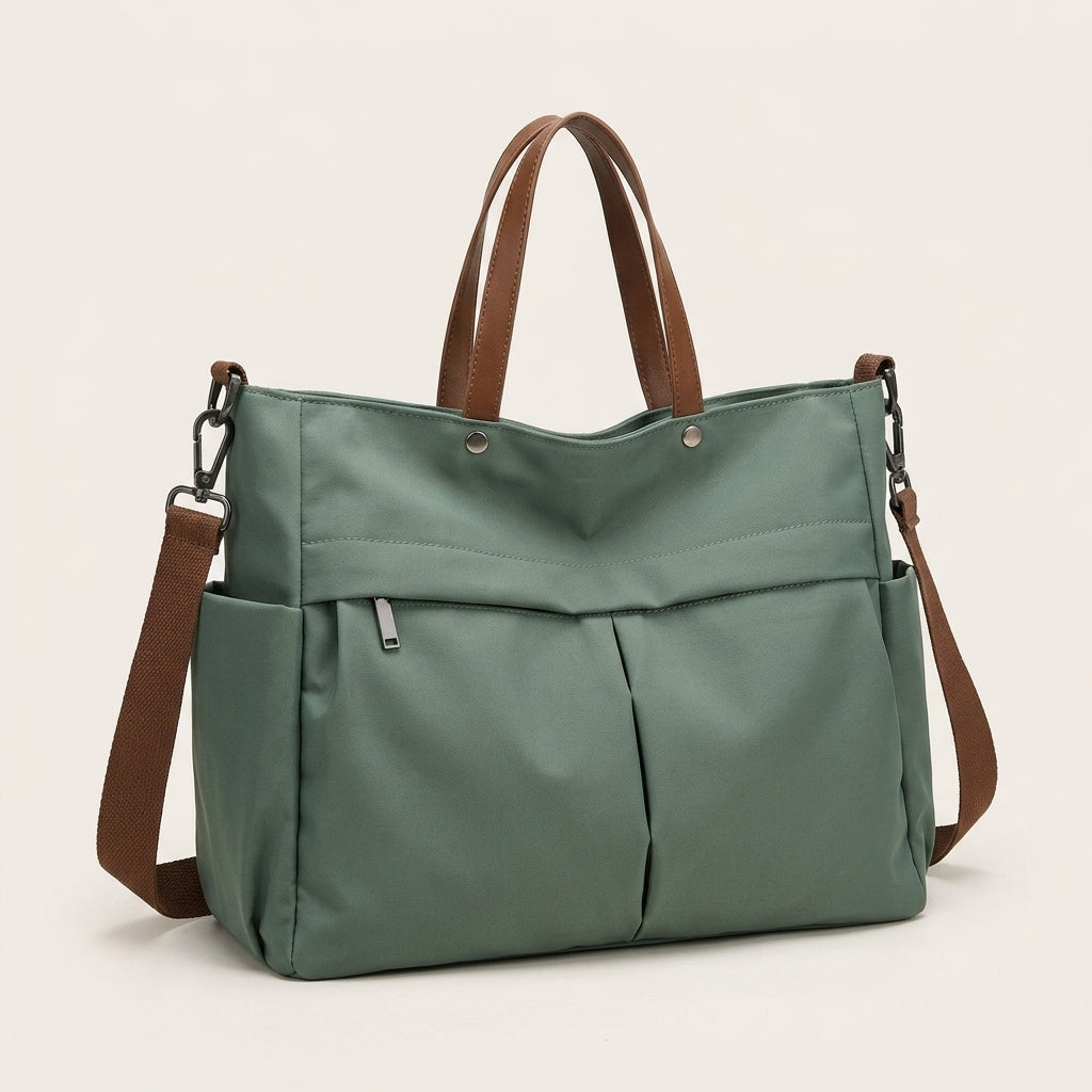 Stylish Nylon Handbag Multiple Pocket Large Capacity Women's Tote Bag Lightweight Casual Shoulder Bag Daily Commuter Shopping