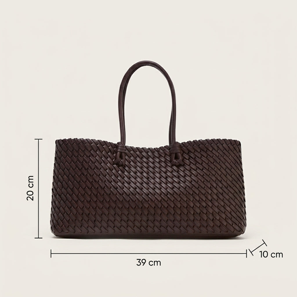 Sac Tendance Cuir Tressé Chocolat — BelleTrousse