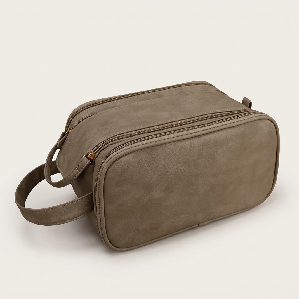 Vanity de Voyage Cuir Vegan Beige — BelleTrousse