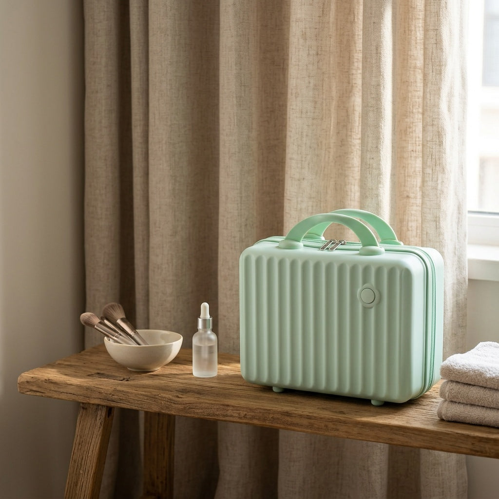 Vanity Rigide Valise Bleu Gris — BelleTrousse