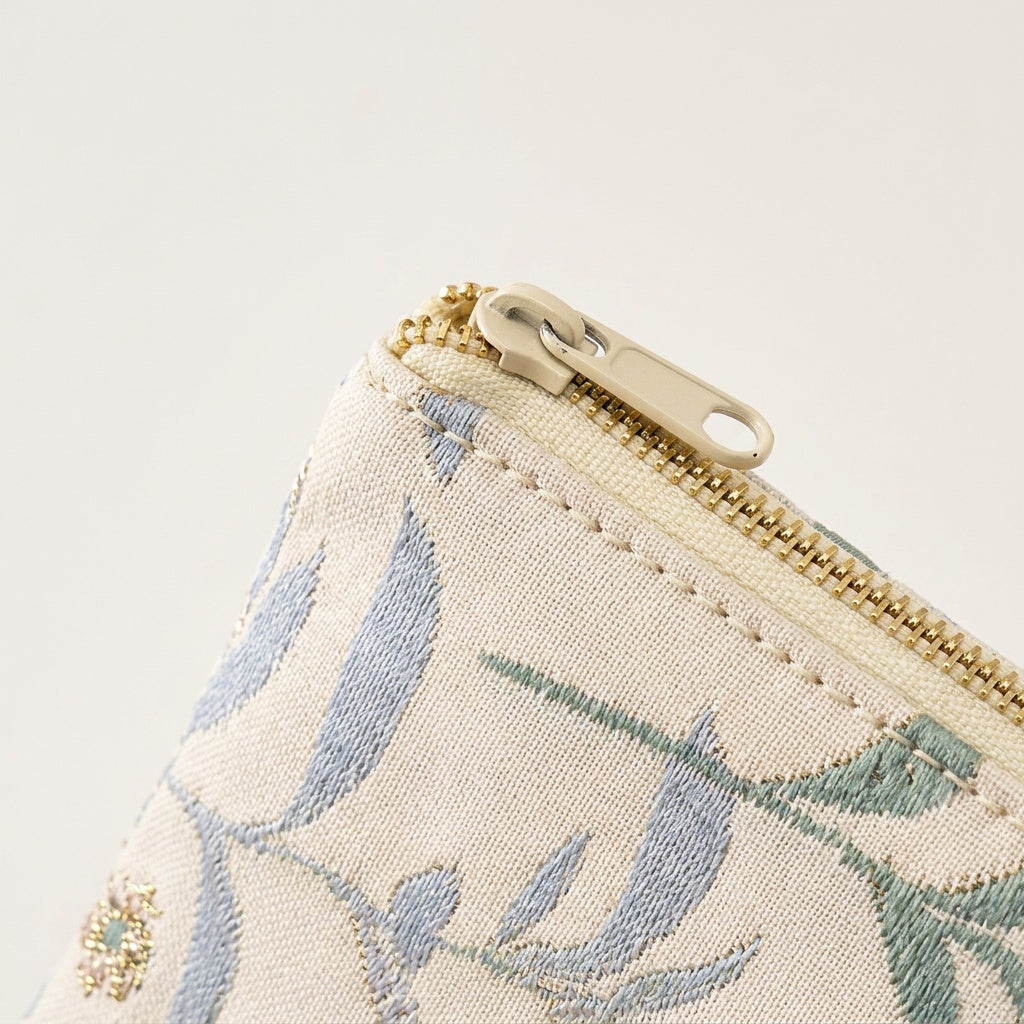 Pochette Maquillage Imprimé Floral Bleu Pastel — BelleTrousse