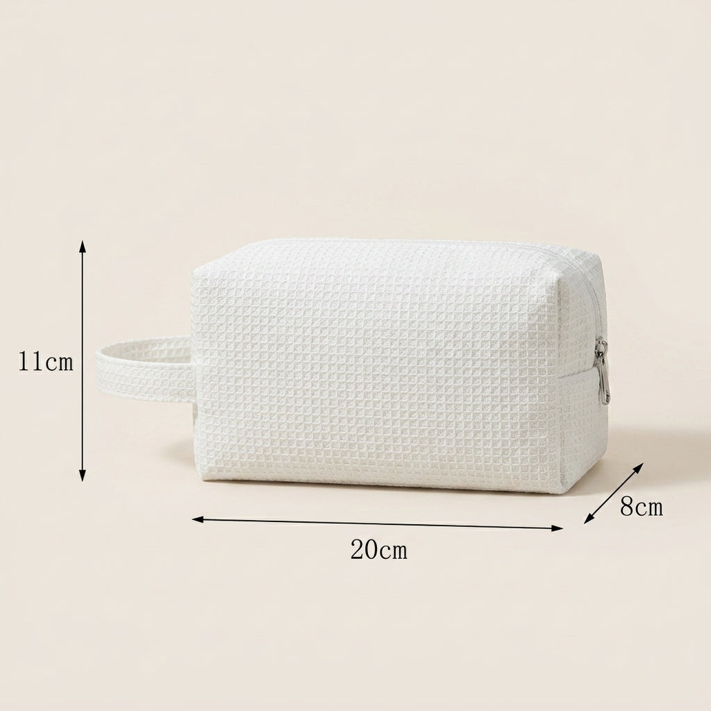 Trousse de Toilette Tissé Blanc Nacré — BelleTrousse