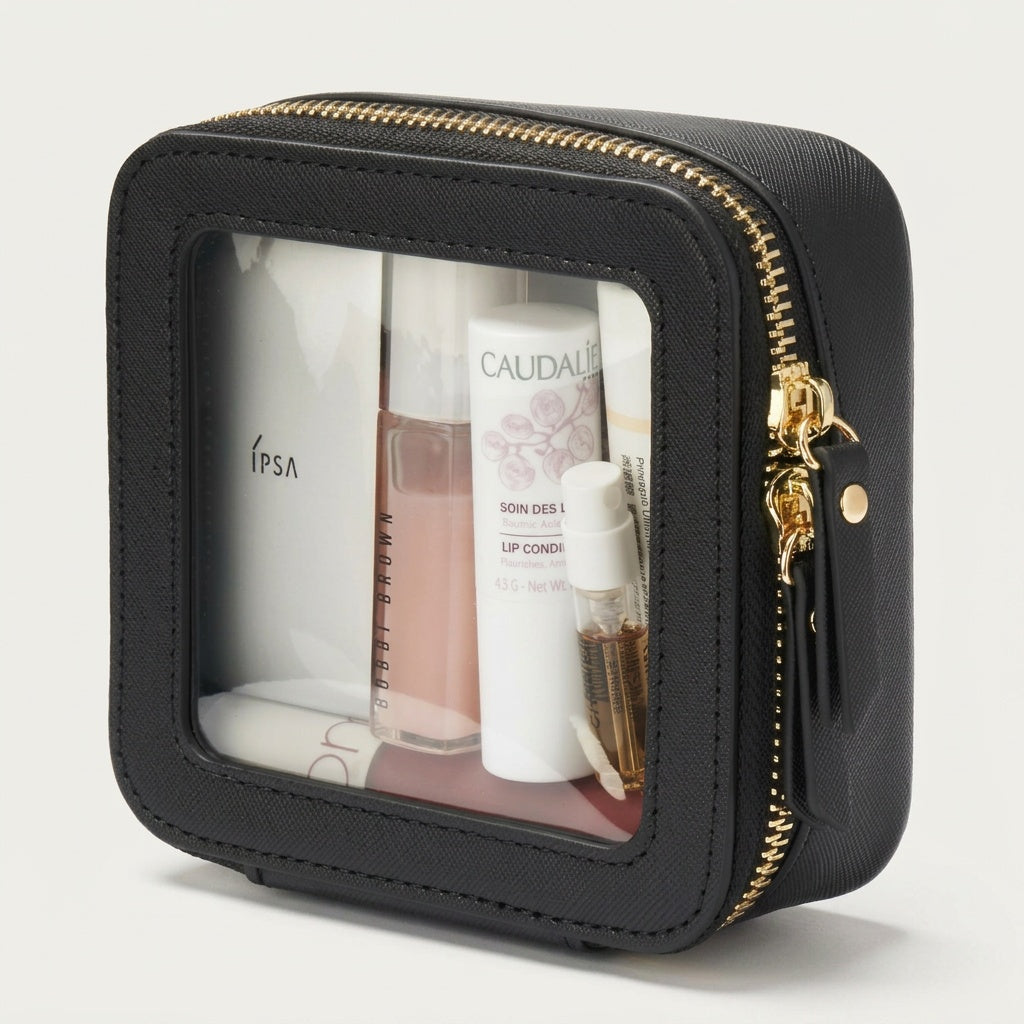 Organisateur Transparent Cuir Blanc Doré — BelleTrousse