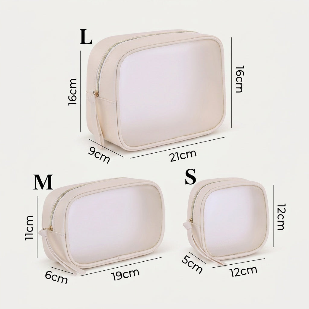 Set 3 Organisateurs Transparents Bordures Crème — BelleTrousse