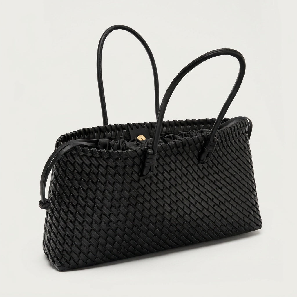 Sac Tendance Cuir Tressé Chocolat — BelleTrousse
