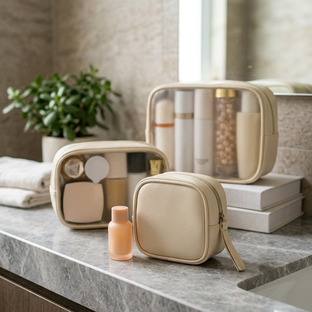 Set 3 Organisateurs Transparents Bordures Crème — BelleTrousse