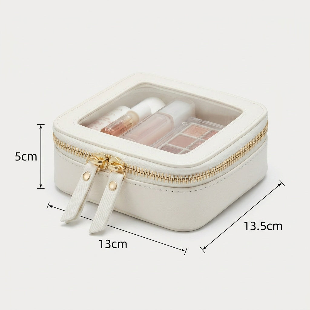 Organisateur Transparent Cuir Blanc Doré — BelleTrousse