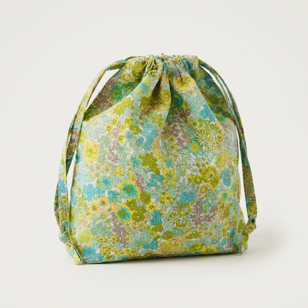 Pochette Tissu Fleuri Cordon — BelleTrousse