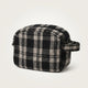 Trousse de Toilette Tweed Carreaux Noir & Crème — BelleTrousse