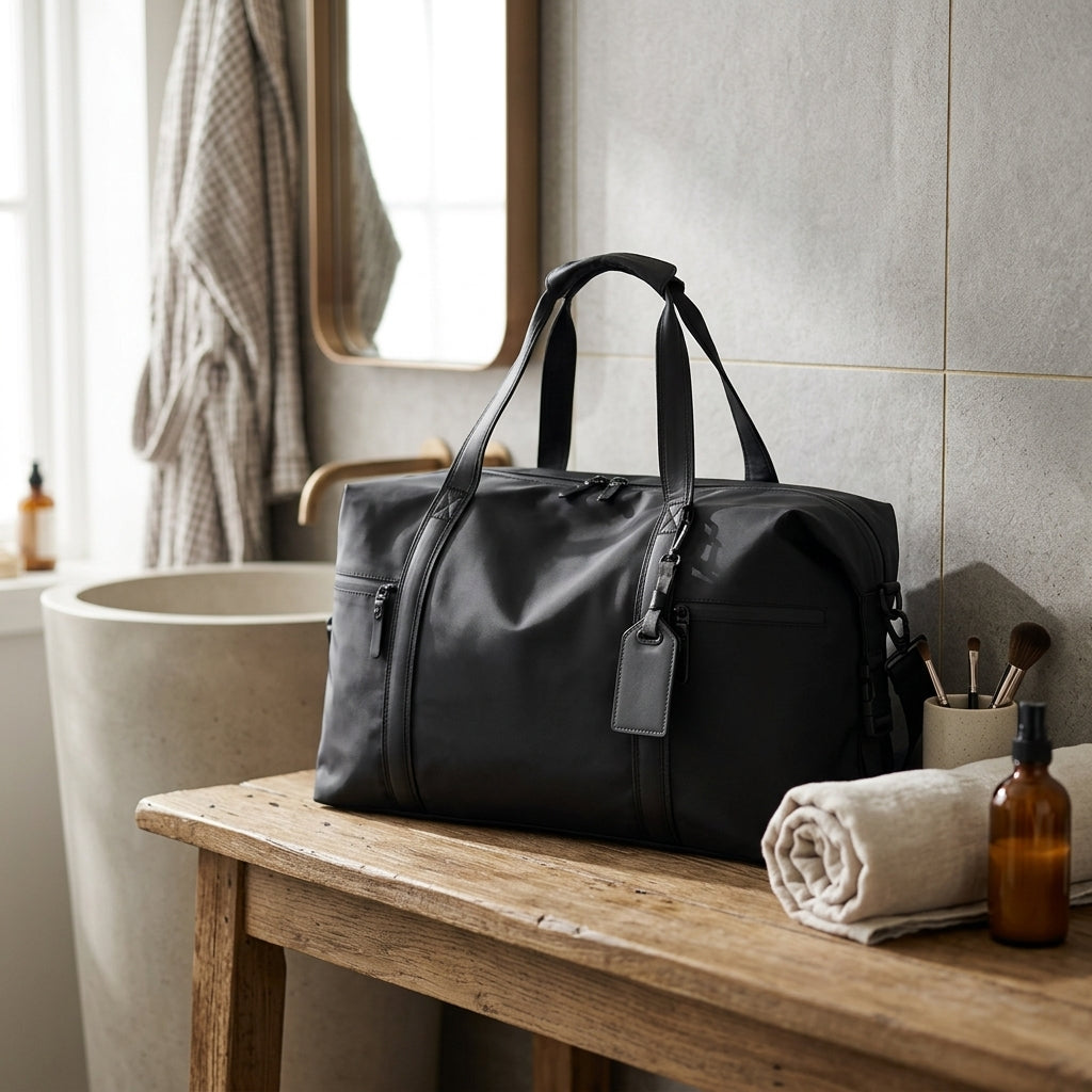 Sac de Voyage Nylon Noir Premium — BelleTrousse