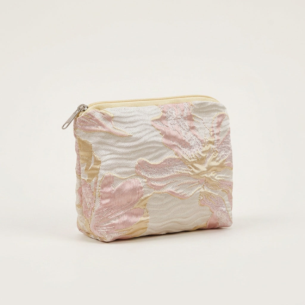 Pochette Maquillage Imprimé Floral Bleu Pastel — BelleTrousse