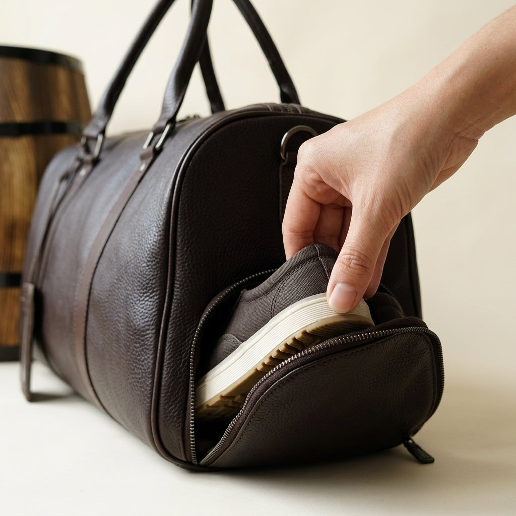 Sac de Voyage Cuir Vegan Noir XL — BelleTrousse