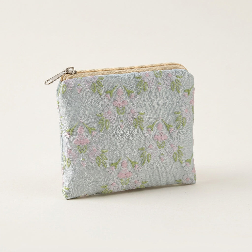 Pochette Maquillage Imprimé Floral Bleu Pastel — BelleTrousse