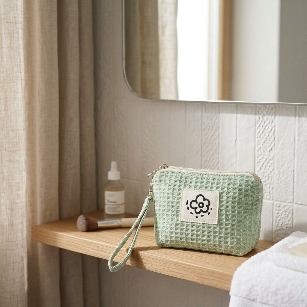 Trousse de Maquillage Gaufré Fleur — BelleTrousse